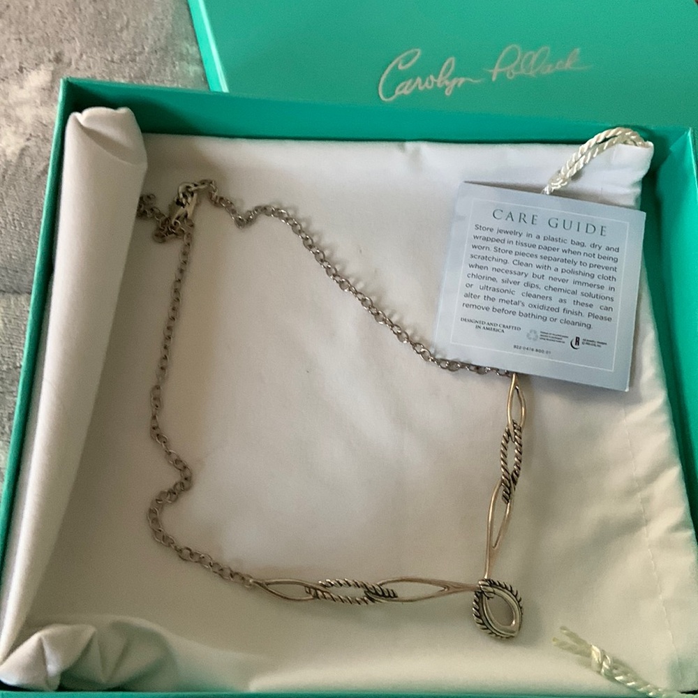 Carolyn Pollack Sterling Silver necklace with charm, New, never worn